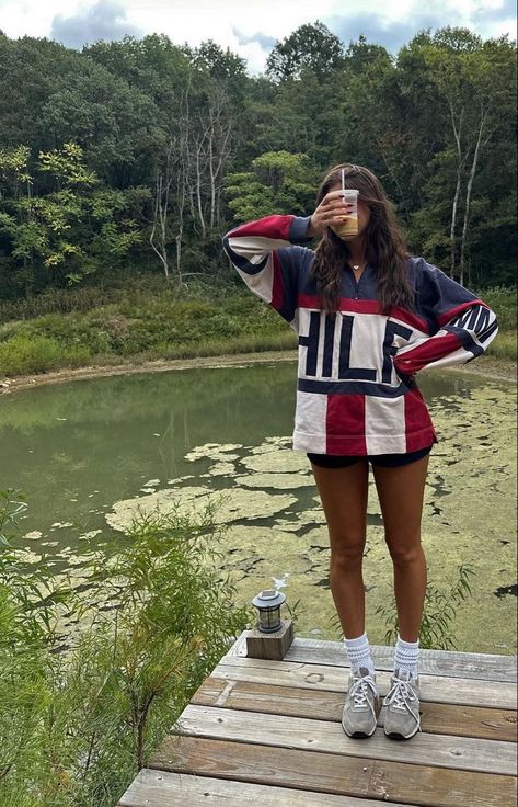 Nerdy Summer Outfits, Cabin Summer Outfits, Lake Outfit Summer, Cabin Outfit, Camp Outfits, Lake Outfit, Concept Clothing, Camping Outfits, Cute Everyday Outfits