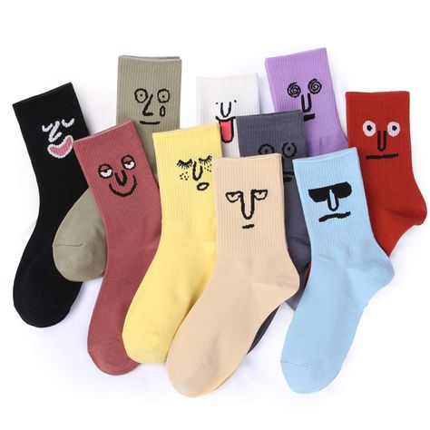 Funny Expressions, Mens Crew Socks, Crazy Socks, Funny Socks, Cute Socks, Long Socks, Tube Socks, Girls Socks, Colorful Socks