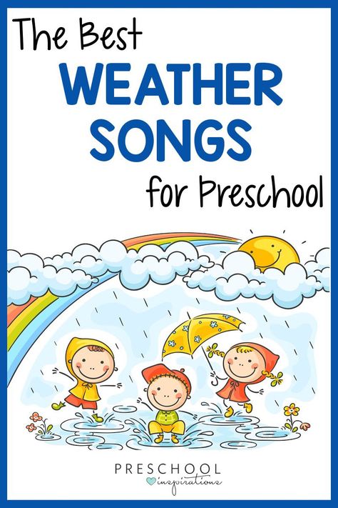 You have to have weather, whether or not! Help your preschool children explore and learn through these wonderful weather songs. They're perfect for circle time, calendar time, a weather theme, or anytime there's a change in the weather. Includes songs specifically about sun, snow, and rain, too! Changing Weather Preschool Activities, Weather Watcher Preschool, Weather Rhymes Preschool, Weather Songs For Preschool, Weather Calendar Preschool, Weather Circle Time Preschool, Weather Songs Preschool, Pre K Circle Time, Whats The Weather Song