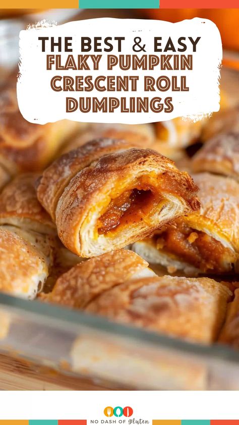 Flaky Pumpkin Crescent Roll Dumplings Pumpkin Recipes Crescent Rolls, Dessert Recipes With Crescent Rolls, Crescent Roll Dumplings, Crescent Roll Dessert, Cream Cheese Crescent Rolls, Danish Dough, Dessert Smoothie, Pumpkin Roll, Bread Snacks