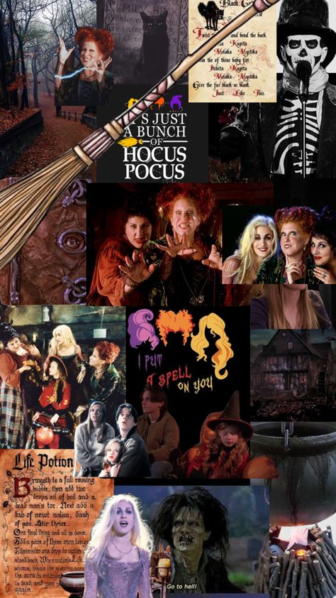 Hocos Pocos Wallpaper, Hocas Pocas Wallpaper, Asteathetic Wallpaper, Spooky Wallpapers, Hermanas Sanderson, Hocus Pocus Disney, Hocus Pocus Movie, Movie Character Posters, All Disney Characters