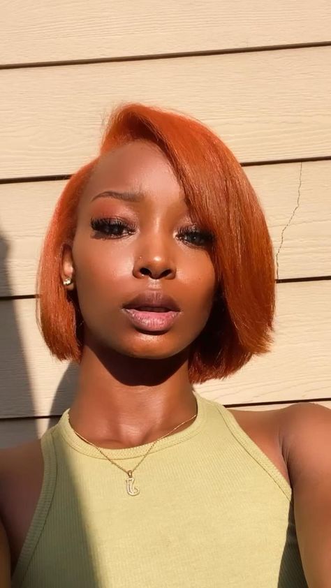 Ginger Bob in 2022 | Ginger hair color, Natural hair styles, Bob hairstyles Bob Cut Hairstyles, Ginger Bob, Natural Hair Bob Cut, Natural Hair Bob, Cheveux Oranges, Pressed Natural Hair, Silk Press Natural Hair, Short Hair Black, Cut Hairstyles