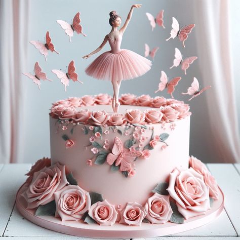 Cake Idea For Girl, Birthday Cake For Girls Kids Cute, Ballet Cakes Birthday, Cake For Girls Birthday Kids, Bday Cake For Girl, Ballerina Cakes For Girls Birthday, Cute Cakes For Girls Birthday, Tea For Two Birthday Cake, Ballet Cake Ideas