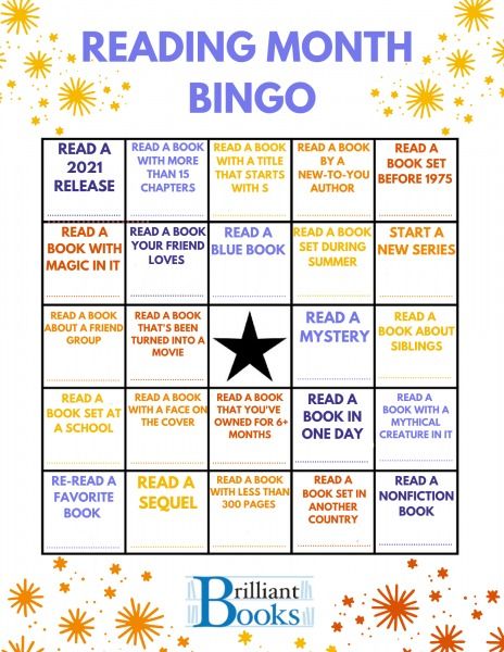 Reading Month Bingo Challenge 2021 | Brilliant Books Reading Bingo Challenge, Book Bingo, Reading Bingo, Bingo Challenge, Middle School Books, Reading List Challenge, Reading Month, Starting A Book, List Challenges