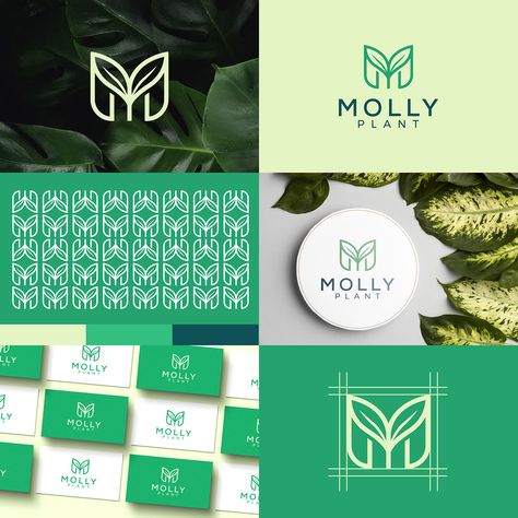 Moss Logo Design, Plant Branding Design, Logo Garden Design, Plant Logo Design Branding, Eco Logo Design Branding, Plant Shop Logo, Plant Branding, Plants Logo, Gardening Logo