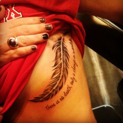 Beautiful feather for my native heritage with strong words written below, thanks to Benny Mac at Visible Ink in Malden, MA | Tattoo.com Feather Tattoo Meaning, Tattoo Feather, Ma Tattoo, Tattooed Woman, Scar Tattoo, American Tattoos, Breast Reduction, Feather Tattoo, Tattoo Cover-up