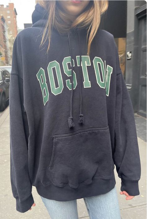 Brandy Hoodies, Brandy Melville Hoodies, Cute Outfits With Sweats, Boston Hoodie, Brandy Hoodie, Brandy Melville Hoodie, Dark Grey Hoodie, Modest Wardrobe, Trendy Dress Outfits