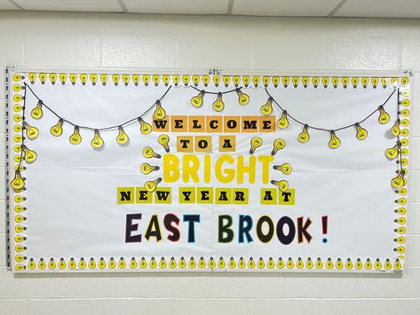 The Future Is Bright Bulletin Board, Shine Bright Bulletin Board Ideas, September Bulletin Board, Pto Bulletin Board, Speech Bulletin Boards, September Bulletin Boards, School Wide Themes, Parent Board, Teacher Board