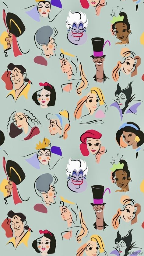 Bohemian Pattern Art, Disney Patterns, Disney Pattern, Disney Phone Backgrounds, Unique Background, Character Pattern, Disney Background, Princess Wallpaper, Disney Images