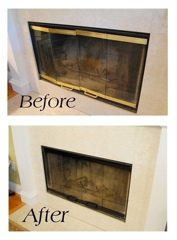 before and after living room High Heat Paint, Fireplace Redo, Fireplace Update, Fireplace Doors, Old Fireplace, Fireplace Remodel, Up House, Fireplace Makeover, Updating House