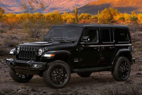 Jeep built its name on stripped-down go-anywhere 4x4s — but times have changed and these vehicles spend more time on the road than off. Jeep... Black Jeep Wrangler Unlimited, Wrangler Car, Black Jeep Wrangler, Jeep Sahara, Wrangler Unlimited Sahara, Jeep Wrangler Unlimited Sahara, Wrangler Sahara, Black Jeep, Wrangler Sport