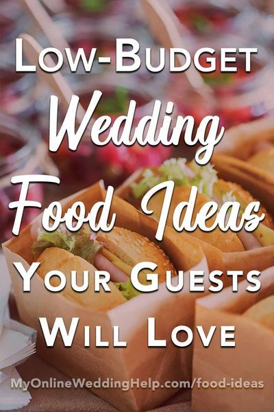 Wedding reception food tips and ideas to help stay within budget. Low funds doesn't have to mean a boring wedding menu. Here are ideas for making your food unique while still keeping the costs low. Read them all only on the MyOnlineWeddingHelp.com blog. Doing Your Own Wedding Food, Foods To Serve At A Wedding Receptions, Best Party Ideas For Adults, Buffett Ideas Wedding, Budget Friendly Wedding Appetizers, Wedding Dinner Alternatives, Diy Catering Wedding, Rehearsal Dinner Food Ideas On A Budget, Cheap Wedding Meals