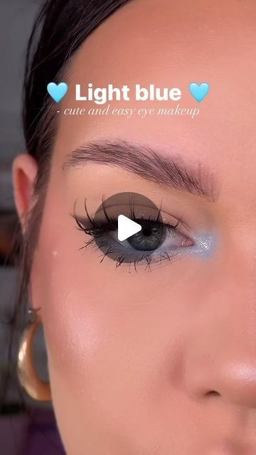 ♥ AMY JOHNSTON | MAKEUP ♥ on Instagram: "🩵 Cute and easy eye makeup!! 🩵  How to do light blue and brown eye makeup with glitter ✨  EYES  @rimmellondon brown eyeliner  @morphebrushes cool tone eyeshadow  @plouise_makeup_academy paints  @madebymitchell drip drip  @toofacedlovestheuk brown mascara  @lorealparis paradise mascara  @unicorncosmetics bear brows   #makeup #makeuptutorial #eyemakeup #eyeshadows #uk" Blue Eyeshadow On Brown Eyes, Brown And Blue Eyeshadow, Easy Blue Makeup, Makeup For Light Blue Dress, Blue Makeup For Brown Eyes, Blue Eyeliner Brown Eyes, Eye Makeup With Glitter, Cool Tone Eyeshadow, Amy Johnston