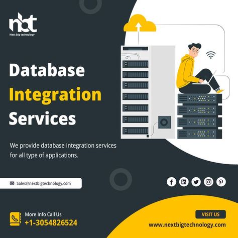 Database Integration Services Services Poster, Ms Access, Database Design, Data Migration, Creative Poster, Creative Posters, Mobile App Development, Page Design, App Development