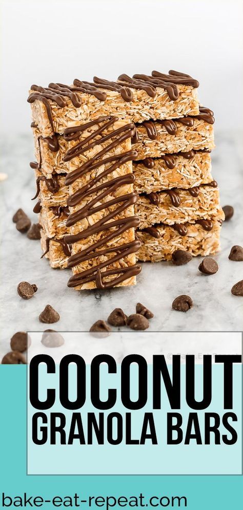 Diy Granola Bars, Coconut Granola Bars, Bars Recipes Healthy, Kids Lunch Boxes, Coconut Oatmeal, Healthy Granola Bars, Granola Recipe Bars, Quick Healthy Snacks, Snack Healthy