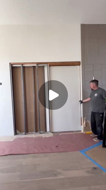 HDPOCKETDOORS®️ on Instagram: "Behind the scenes on a local installation of this 4/0-8/0 heavy duty pocket door frame kit. 
•
Watch the door move across the hallway soft open soft close for the win. 
•
Ready to get your hands on an @HDPOCKETDOORS®️ kit 
•
Follow the link in our bio…
•
@pocketdoor_workshop" How To Install A Pocket Door, Pocket French Doors, Pocket Door Installation, Pocket Door Frame, Pocket Door, Pocket Doors, Door Frame, French Doors, The Door