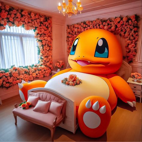 Original Beds, Pikachu Room, Pokemon Bedroom Ideas, Pokemon Bedroom, Pokemon Jigglypuff, Barn House Interior, Comfortable Beds, Cute Bedroom, Fantasy Furniture