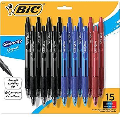 BIC Velocity Gel Retractable Pen, 0.7mm, Assorted Ink, 15 Count (RLCP151-Ast): Amazon.ca: Office Products Black Pens, Stationery Obsession, Cool School Supplies, Gel Ink Pens, Fine Pens, Color Ink, Walmart Canada, Too Cool For School, Red Ink