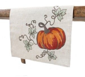 Rustic Pumpkin Crewel Embroidered Fall Table Runner Garments Design, Vines Texture, Fall Linen, Fall Table Runner, Pumpkin Table Runner, Thanksgiving Table Runner, Table Runner Size, Rustic Pumpkin, Fall Table Runners