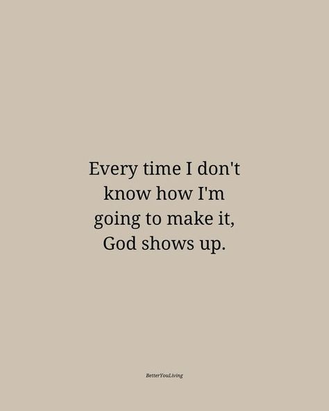 Christian Inspirational Page on Instagram: "Every time I don’t know how I’m going to make it, God shows up❤️  Be sure to follow us (@betteryouliving) to help you grow in your walk with God and achieve your God-given purpose❤️  •Check out ‘Dare to Dream’ - How to achieve your God-given dreams while growing in your walk with Jesus (Link in Bio)👉 @betteryouliving   May God bless you abundantly!❤️  P.S: Join the community for the Verse and Quiz of the Day on our story😁  —— I think we can all agree that there are so many lost, broken and bound people out there. Join us as we aim to see 1M salvations through social media and our blog! It’s a BIG aim, but we serve a BIGGER God!  If you feel led to join us on this amazing journey, we’d greatly appreciate your following 👉 (@betteryouliving)  May Try Again This Time With God, May God Bless You, God Stories, Christian Bedroom, Blessings From God, Following God, God Has Blessed Me, Walk With Jesus, God's Plans