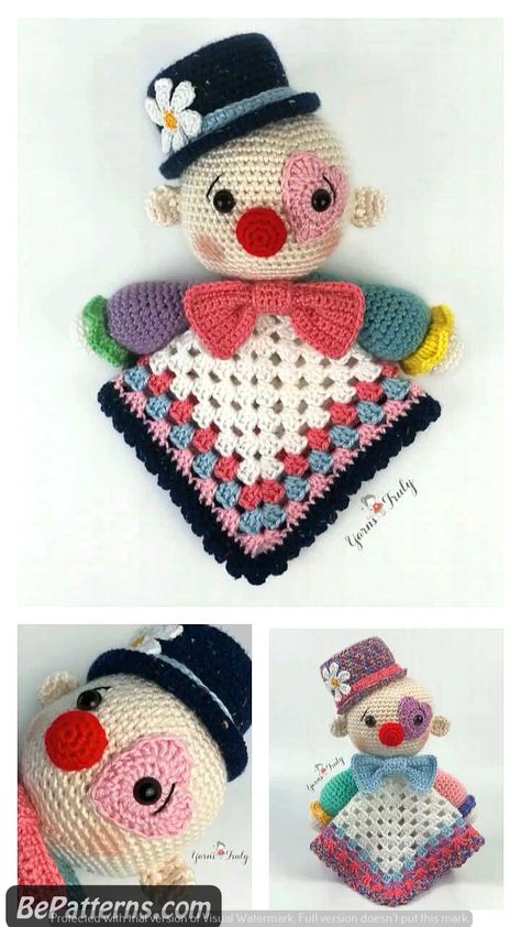 crochet blankets-Crochet Mother's Day Gifts: DIY Patterns for Thoughtful Presents Clown Crochet Pattern, Crochet Lovey Free Pattern, Crochet Baby Projects, Elegance Dress, Lovey Pattern, Crochet Lovey, Simple Crochet, Crochet Amigurumi Free Patterns, Patterns Ideas