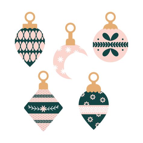 Christmas Ornaments Illustration, Ornaments Illustration, Christmas Illustration Design, Diy Xmas Ornaments, Ornament Illustration, Christmas Advent Calendar Diy, Wrapping Station, Graphic Christmas, Christmas Graphic Design