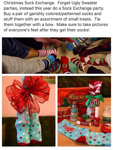 Christmas sock exchange! Christmas Sock Exchange, Christmas Socks Exchange, Christmas Gift Exchange, Christmas Sock, 12 December, Christmas Party Games, Christmas Socks, Christmas Games, Christmas Activities