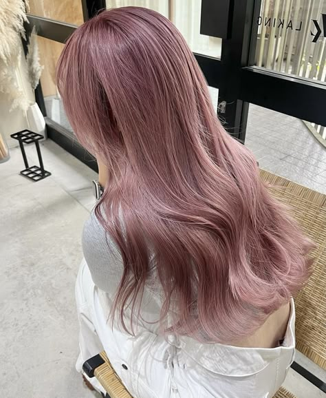 Dusty Rose Peekaboo Hair, Ash Brown Hair With Pink Highlights, Rosy Pink Hair, Pink Lilac Hair, Mauve Blonde Hair, Ash Rose Hair, Brown Lilac Hair, Rose Gold Hair Asian, Light Plum Hair