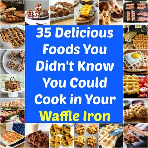 Easy recipes!! 35 Delicious Foods You Didn't Know You Could Cook in Your Waffle Iron Waffle Ideas, Making Waffles, Easy Waffle Recipe, Waffle Iron Recipes, Dessert Waffles, Waffle Maker Recipes, Protein Recipe, Foods With Iron, Iron Recipes