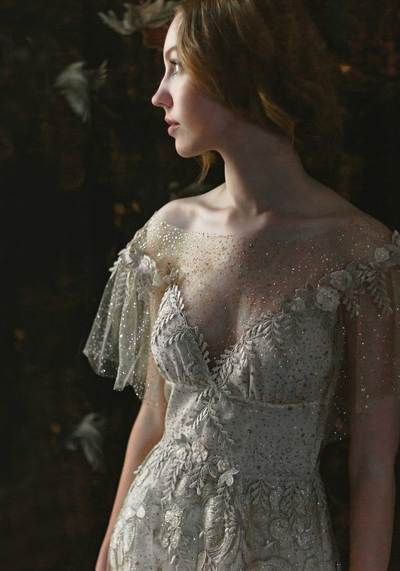 Shop for the wedding dress of your dreams at Claire Pettibone. Her dresses are known for their feminine silhouettes, romantic styles and vintage appeal. Vintage Wedding Dress 1920s, 1920s Wedding Dress, Vogue Vintage, Empire Wedding Dress, Short Sleeve Wedding Dress, Claire Pettibone, Vintage Wedding Dresses, Dress Guide, Neckline Dress