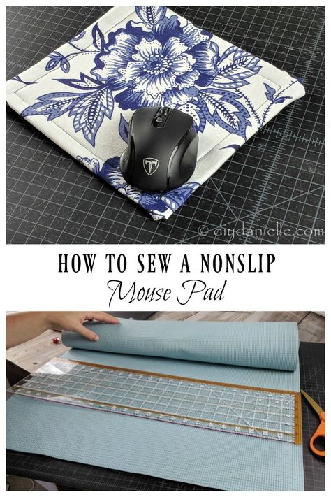 How to sew a mousepad that won't slip around on your desk. #diy #crafts #sewing Rustic Bedroom Decor Diy, Sewing Desk, Desk Diy, Purse Ideas, Sew Simple, Diy Rustic Decor, Sewing Kits, Small Sewing, Small Sewing Projects