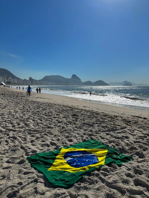 Brazil brazilian ipanema copacabana leblon rio de janeiro flag beach ocean sand sunshine summer exotic paradise Ocean Sand, Copacabana Beach, Rio De Janeiro, Brazil, Vision Board, Flag, Collage, Pins, On Instagram