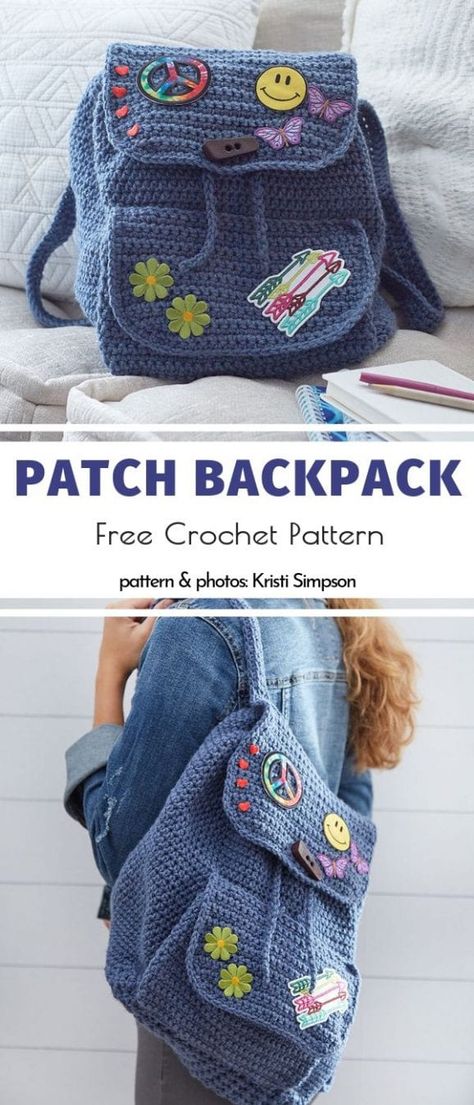 Fun Backpacks, Backpacks For Kids, Vestidos Bebe Crochet, Débardeurs Au Crochet, Crochet Backpack Pattern, Mochila Crochet, Free Crochet Bag, Crochet Backpack, Crochet Bag Pattern Free