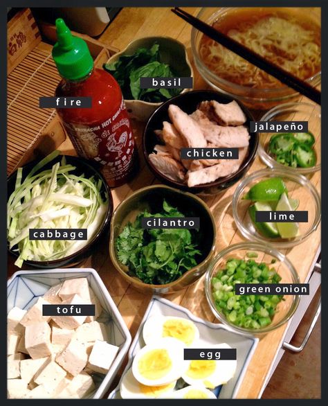 Ramen Bar: Our favorite meal around here. (This ain't your dorm-room ramen.) Dorm Room Food Ideas, Food Ideas Recipes, Dorm Room Food, Ramen Dinner, Soup Bar, Ramen Bar, Noodle Bar, Ramen Recipes, Birthday Food