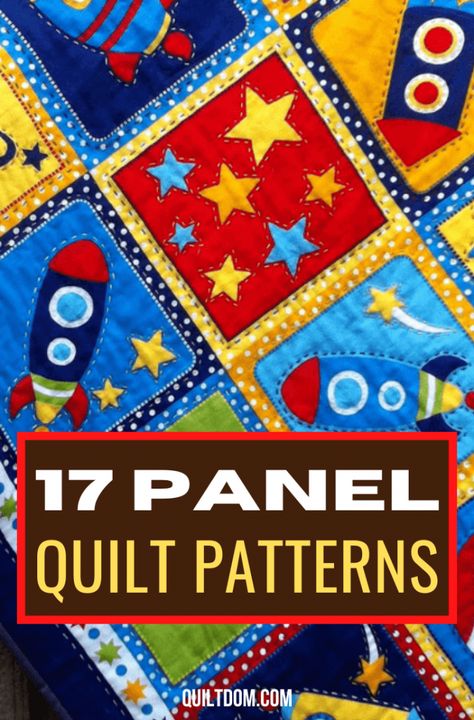 Sewing Panels Fabrics, Quilt Pattern Using A Panel, Quilt Patterns For Panels Layout, Quilts With Small Panels, Panel Quilt Patterns Free Robert Kaufman Fabric, Quilting A Panel Quilt, How To Quilt A Panel, Panel Quilts Patterns, Large Print Quilts Ideas