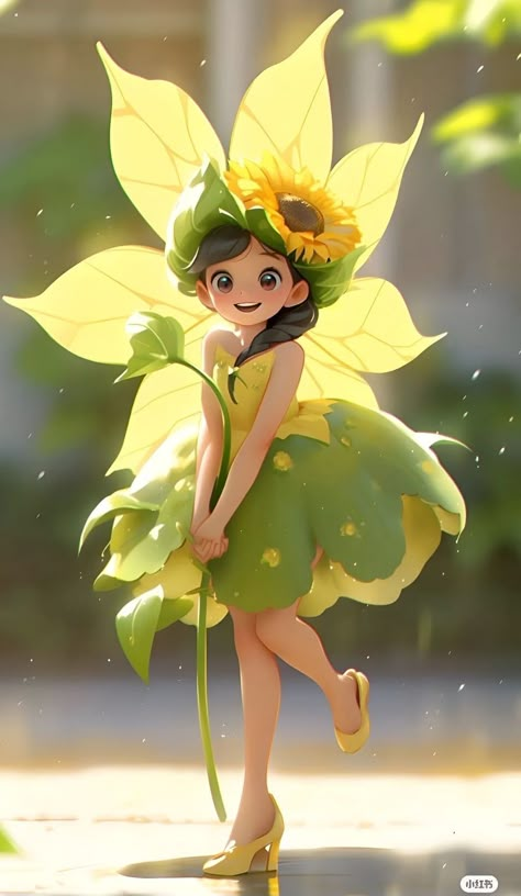 Flower Dress Art, Beautiful Art Pictures, Disney Princess Pictures, Cute Couple Cartoon, Flower Art Images, Cute Cartoon Pictures, Cute Couple Art, Beautiful Nature Wallpaper, Cartoon Pics