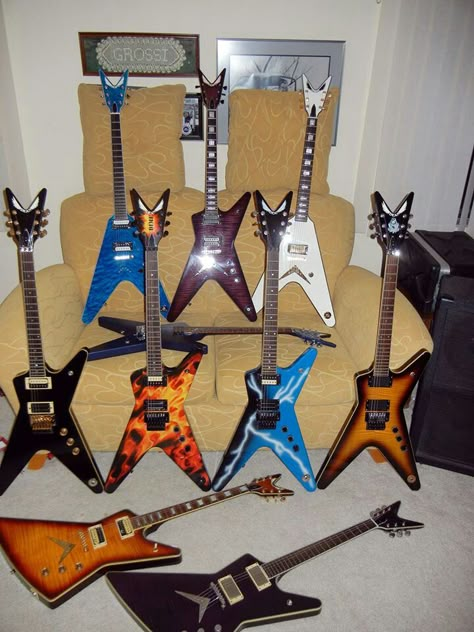 Dean Guitars. one of my favorite guitar manufactures. mainly because dimebag used deans, and they also look sick (especially the Dean ML) Rock Instruments, Dimebag Darrell Guitar, Explorer Style, Dean Guitars, Jackson Guitars, Best Naruto Wallpapers, Dimebag Darrell, Electric Guitar Design, Guitar Obsession