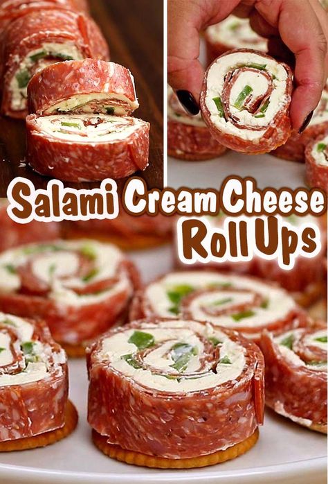 Salami & Cream Cheese Roll Ups - Sugar Apron Salami And Cream Cheese, Salami Cream Cheese, Best Christmas Appetizers, Cream Cheese Roll Up, Fat Bomb Recipes, Cheese Roll, Cream Cheese Rolls, Fat Bomb, Pinwheel Recipes