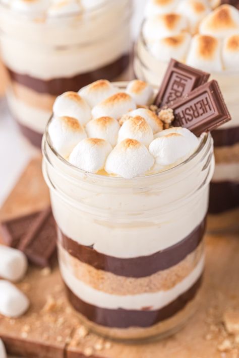 S'mores Trifle hero image S’mores Trifle Dessert, S’mores Dessert Shooters, S’mores Desert Cups, S’more Parfait, S’mores Parfait Cups, Smores Pudding Parfait, Smores Parfait Cups, S’mores Shooters, S’more Trifle