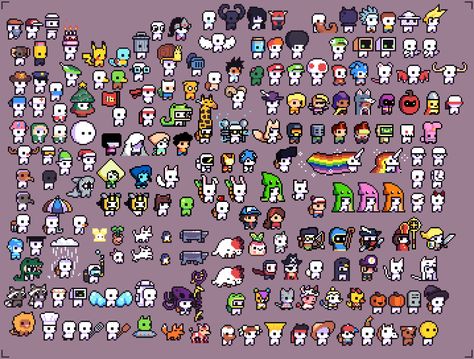 Pixel Art Video Game Characters, Sprite Sheet Character Pixel Art, Pixel Cartoon Characters, Pixel Art Game Design, 16 X 16 Pixel Art, Pixel Art Characters 16x16, Pixel Game Character, Pixel Art Characters 32x32, Pixel Art Game Character