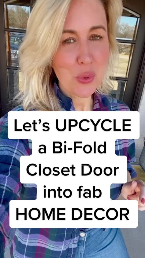 Upcycle Accordion Doors, How To Repurpose Bifold Closet Doors, Closet Door Repurpose, Repurpose Closet Doors Diy Projects, Repurposing Bifold Closet Doors, Bifold Door Upcycle, Repurpose Folding Doors, Repurposed Folding Doors, Repurpose Folding Closet Doors