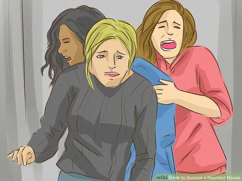 3 Ways to Survive a Haunted House - wikiHow Outfits To Wear To A Haunted House, What To Wear To A Haunted House, Haunted House Outfit Date, Haunted House Outfit Ideas, Haunted House Outfit, Two Kinds Of People, A Haunted House, Dark Wear, Kinds Of People