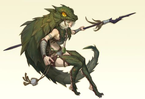 ArtStation - Practice32 Lizard Girl, Alley fxj Girl Ninja Turtle, Mini Concept, Lizard Girl, Barbarian Dnd, Lizard People, Fantasy Fighter, Fantasy People, Ninja Girl, Rpg Characters