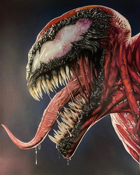 Carnage Tattoo, Caran Dache Luminance, Venom Poster, Venom Character, Carnage Venom, Carnage Symbiote, Dc Tattoo, Venom Let There Be Carnage, Caran Dache