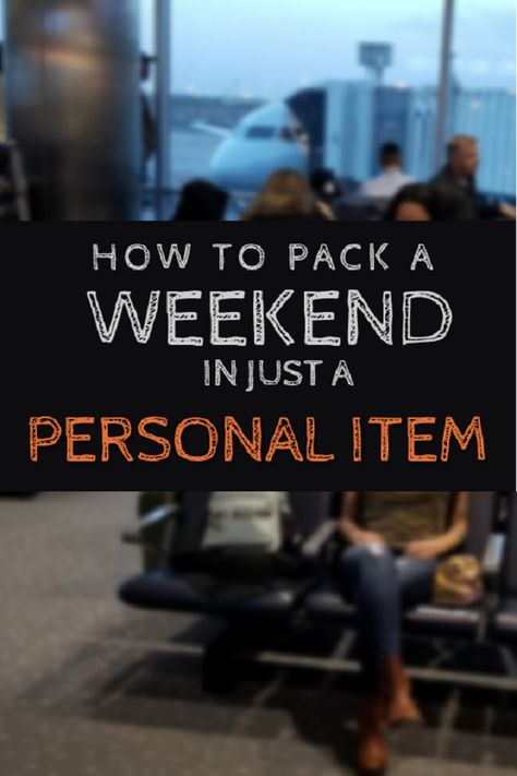 Don't get stuck paying for ridiculous baggage fees. Find out how to pack for a whole weekend in just your personal item! Travel With Personal Item Only, What To Pack In Your Personal Item, Pack Personal Item Bag, Packing In A Personal Item, How To Pack A Personal Item Bag, Packing Personal Item Only, Pack In A Personal Item, Weekend Travel Packing, Personal Item Packing