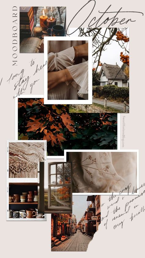 Color Palette Feminine, October Moodboard, Movie In The Park, Materials Board Interior Design, Learning To Embroider, Calligraphy Handwriting, Monthly Goals, Cozy Aesthetic, Mood Board Inspiration