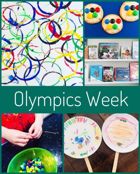 Fun and Simple Activities for Olympics Week like circle painting, balloon Tennis, bead bracelets and baking cookies. #olympics #preschool #kidscraft #kids #activities Preschool Olympics Theme, Olympic Lesson Plans Preschool, Olympic Crafts For Kids Art Projects, Preschool Olympics Activities, Summer Olympics Preschool, Olympics Preschool, Balloon Tennis, Olympic Themed Activities, Vbs Activities