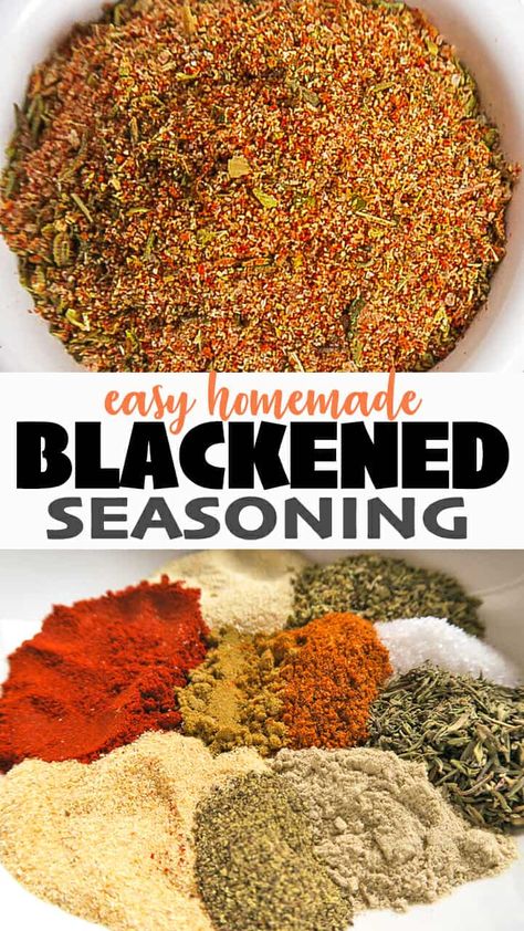 Blackened Seasoning {Easy Homemade Recipe} - That's Deelicious! Homemade Blackened Seasoning, Blackening Seasoning, Natural Spices, Owl Kitchen, Dry Rub Recipes, Blackened Seasoning, Spice Blends Recipes, Spice Mix Recipes, Blackened Chicken