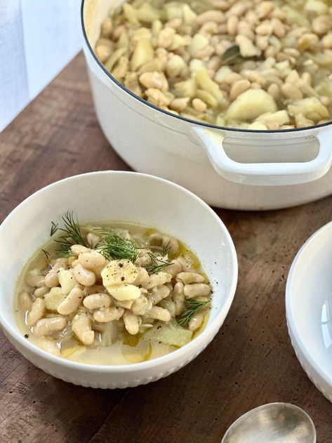 White bean, fennel and leek broth. — The Cordony Kitchen — Amanda Cordony Leek Broth, Fennel Soup, Dinner Vegetarian, Recipe Lunch, Fast Dinner, Slow Cook, Fast Dinners, Snack Treat, White Bean