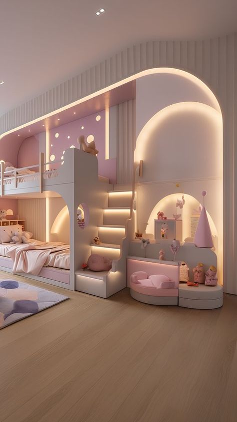 Beautiful Bed Designs, Luxury Kids Bedroom, Fancy Bedroom, Kids Room Interior Design, Bunk Bed Designs, Kids Bedroom Designs, Cute Bedroom Ideas, Kids Interior Room, Girl Bedroom Designs